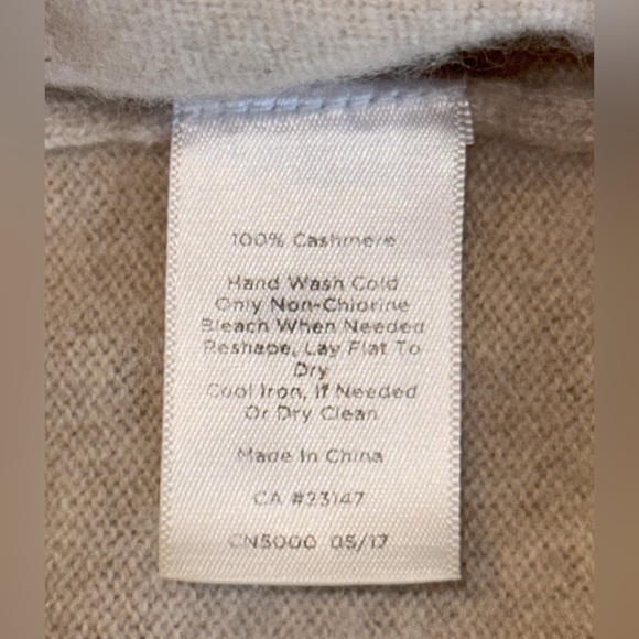 100% Cashmere Talbots Sweater Oatmeal Size XL - Picture 7 of 7